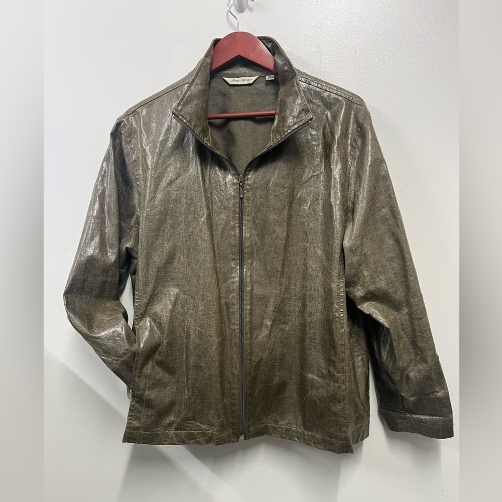 Giorgio morandi Blazer Jacket Full Zip Long Sleeve Pockets Brown Metallic Finish